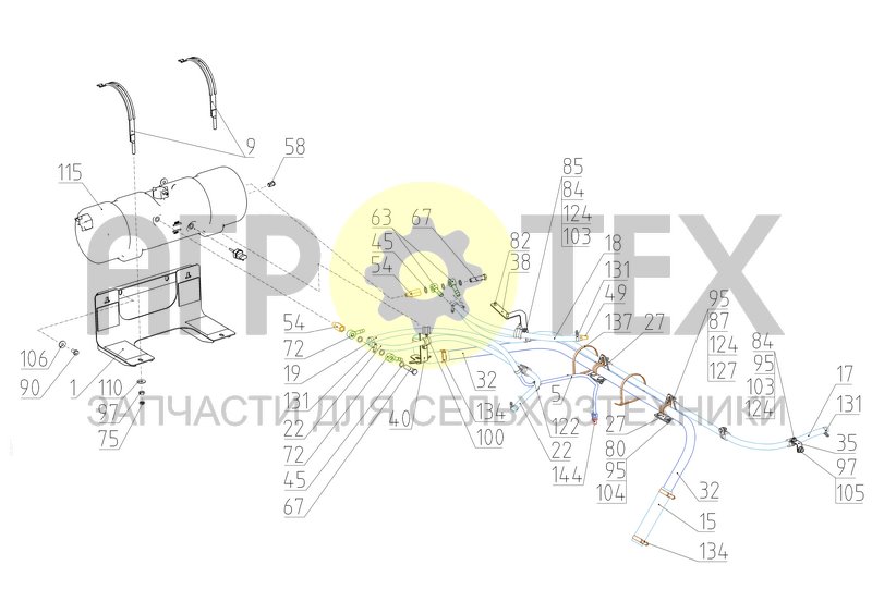 Установка бачка расширительного (161.05.57.400) (№45 на схеме)